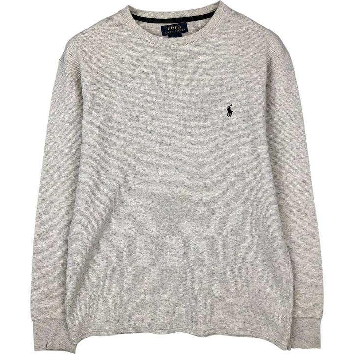 Ralph Lauren POLO RALPH LAUREN Thermal Ron T Waffle Men's L size cotton ivory Vintage Second Hand