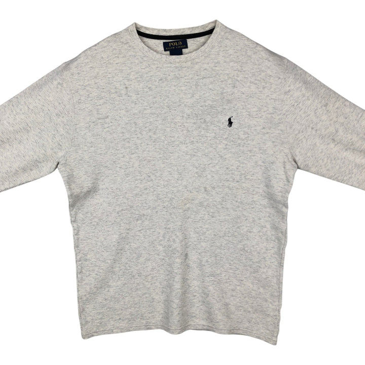 Ralph Lauren POLO RALPH LAUREN Thermal Ron T Waffle Men's L size cotton ivory Vintage Second Hand