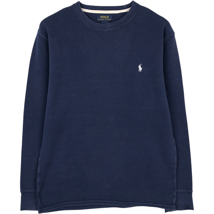 Ralph Lauren POLO RALPH LAUREN Thermal Ron T Waffle Men's L size cotton navy blue type Vintage Second Hand