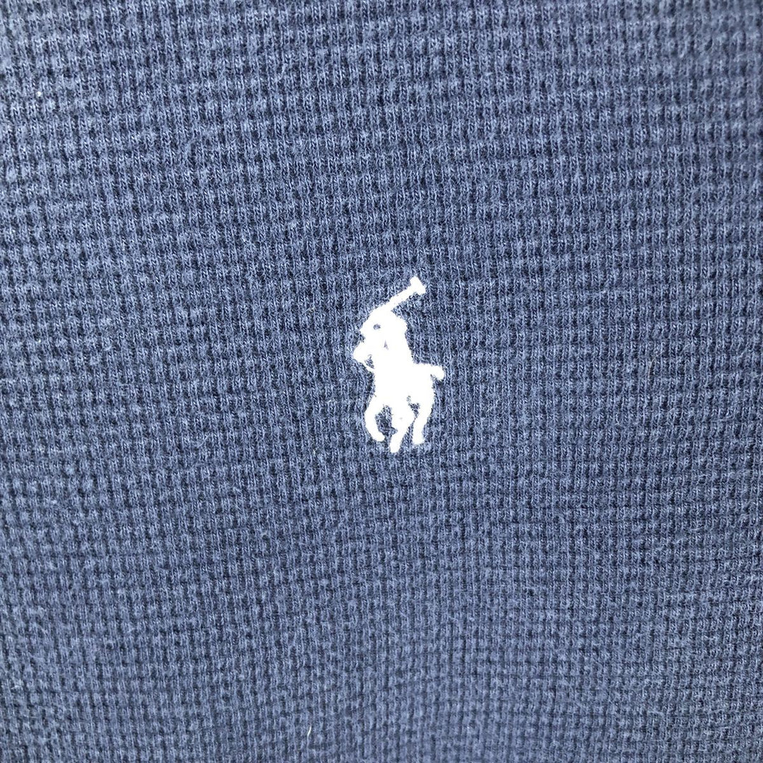 Ralph Lauren POLO RALPH LAUREN Thermal Ron T Waffle Men's L size cotton navy blue type Vintage Second Hand