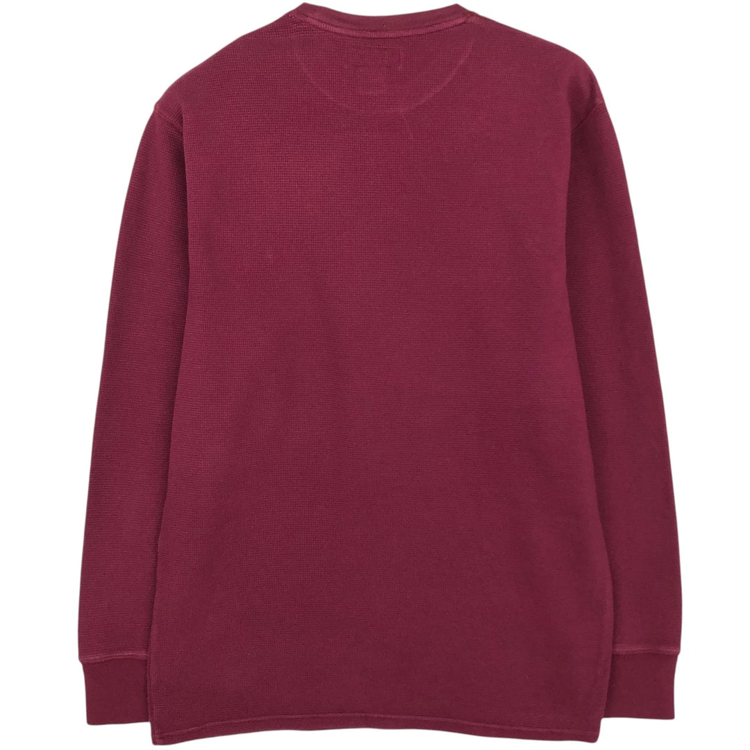 Ralph Lauren POLO RALPH LAUREN Thermal Ron T Waffle Men's L size cotton Red type red-purple Vintage Second Hand