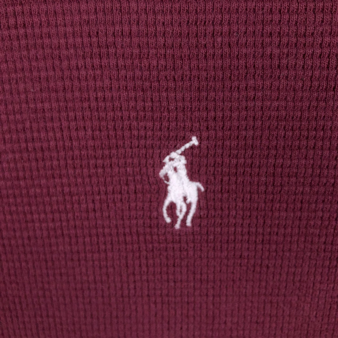 Ralph Lauren POLO RALPH LAUREN Thermal Ron T Waffle Men's L size cotton Red type red-purple Vintage Second Hand