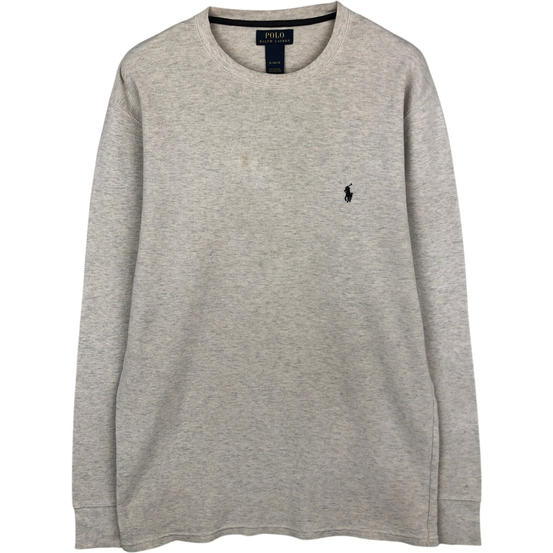 Ralph Lauren POLO RALPH LAUREN Thermal Long T-shirt Waffle Men's XL cotton ivory Vintage Second Hand