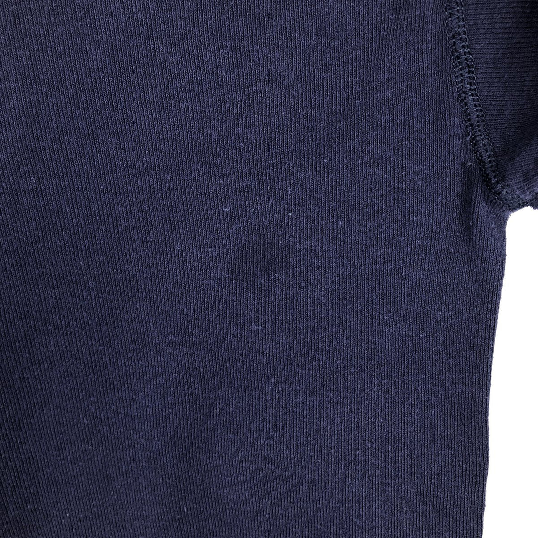 90'S Duofold Henley Neck Thermal Long-Sleeve T-Shirt, Made in USA, Men's Size L (Equivalent), Vintage cotton navy blue type Vintage Second Hand