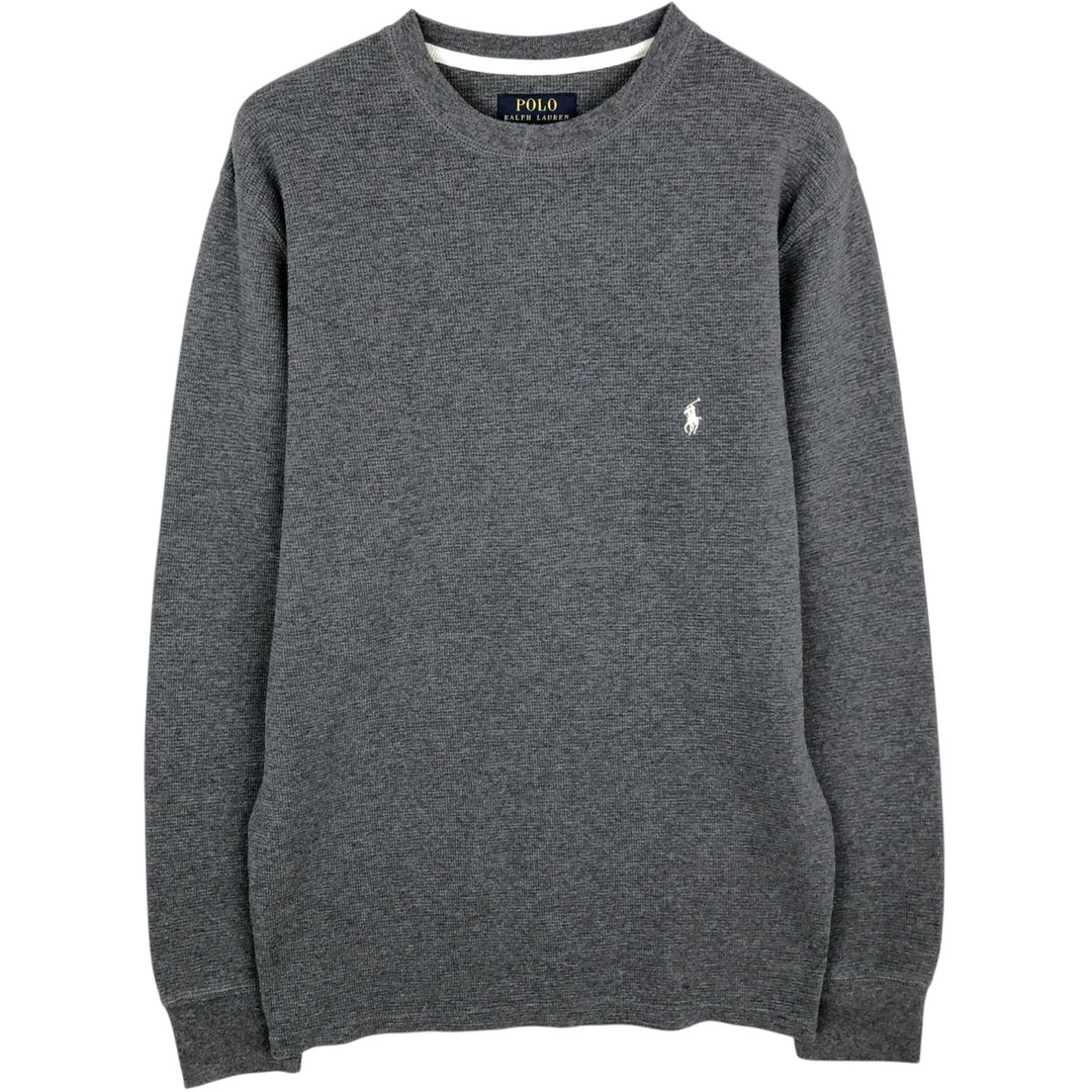 Ralph Lauren POLO RALPH LAUREN Thermal Long T-shirt Waffle Men's M size cotton Charcoal Vintage Second Hand
