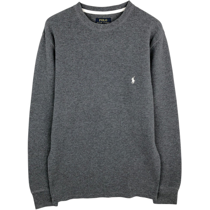 Ralph Lauren POLO RALPH LAUREN Thermal Long T-shirt Waffle Men's M size cotton Charcoal Vintage Second Hand