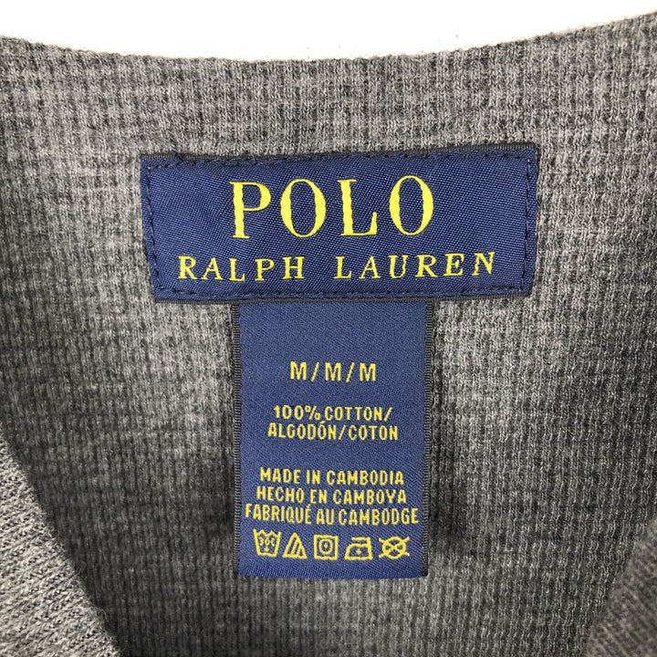 Ralph Lauren POLO RALPH LAUREN Thermal Long T-shirt Waffle Men's M size cotton Charcoal Vintage Second Hand