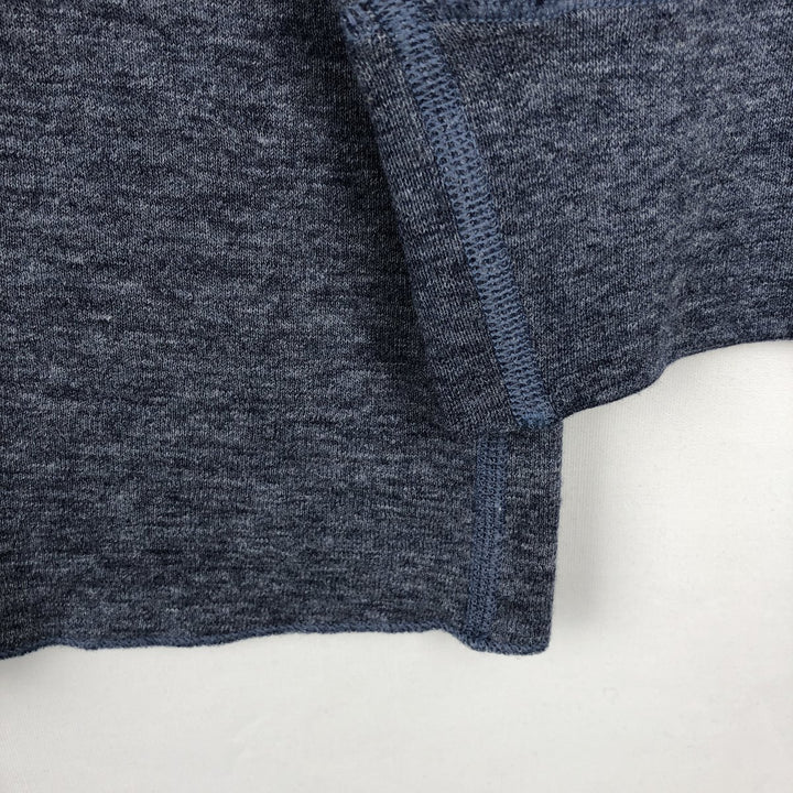 LLBean Henley Neck Long-Sleeve T-Shirt, Made in Canada, Men's Size M (approx.) cotton navy blue type Vintage Second Hand
