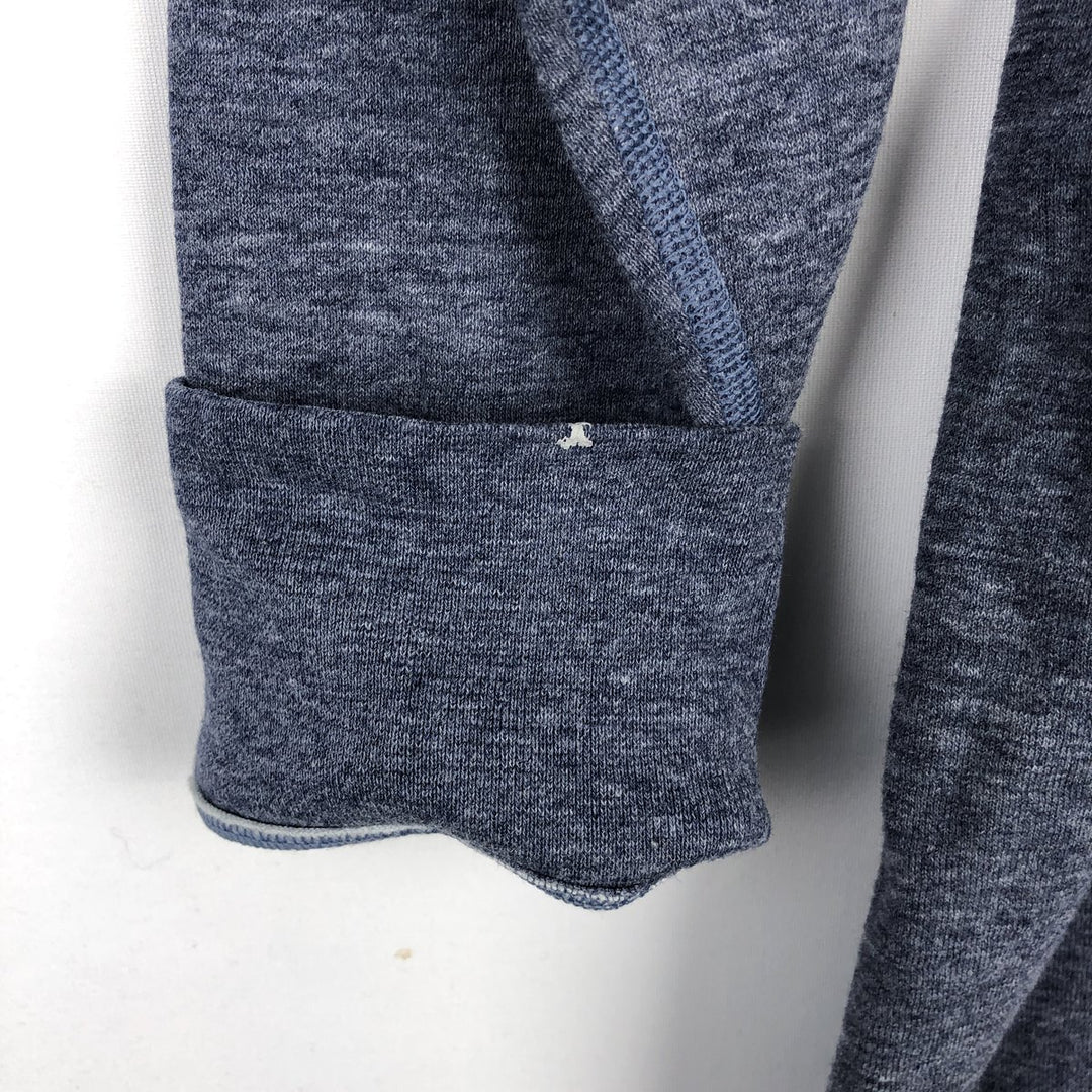 LLBean Henley Neck Long-Sleeve T-Shirt, Made in Canada, Men's Size M (approx.) cotton navy blue type Vintage Second Hand