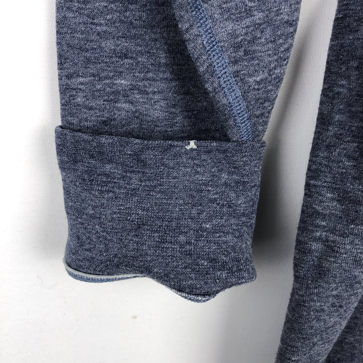 LLBean Henley Neck Long-Sleeve T-Shirt, Made in Canada, Men's Size M (approx.) cotton navy blue type Vintage Second Hand