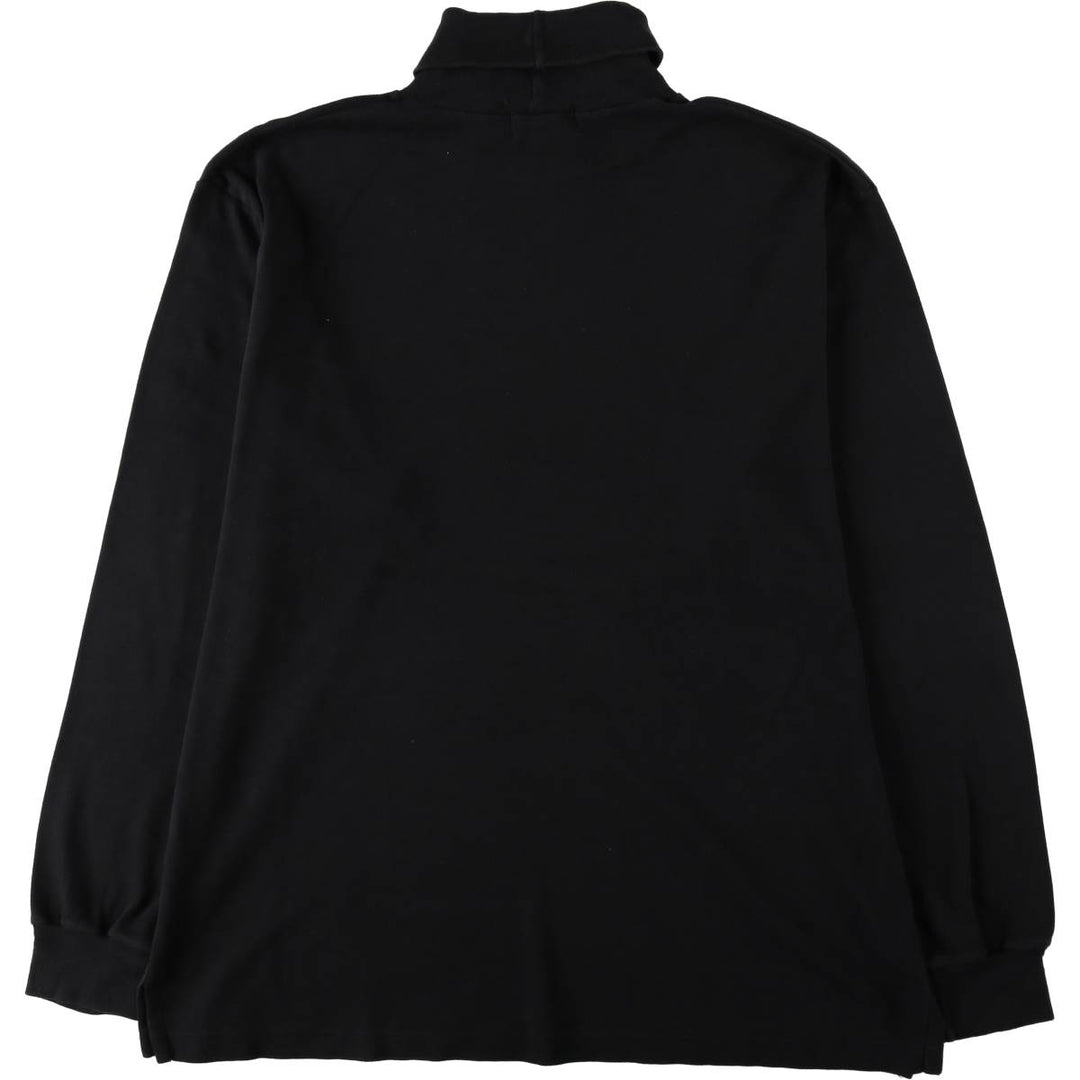90'S Ralph Lauren POLO by Ralph Lauren turtleneck long-sleeve T-shirt, made in USA, men's size XL equivalent. cotton black type Vintage Second Hand
