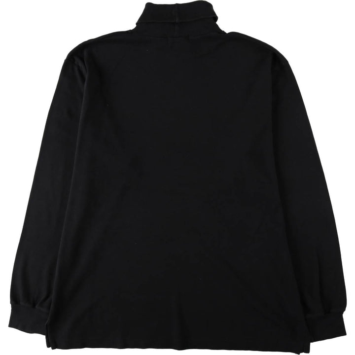 90'S Ralph Lauren POLO by Ralph Lauren turtleneck long-sleeve T-shirt, made in USA, men's size XL equivalent. cotton black type Vintage Second Hand