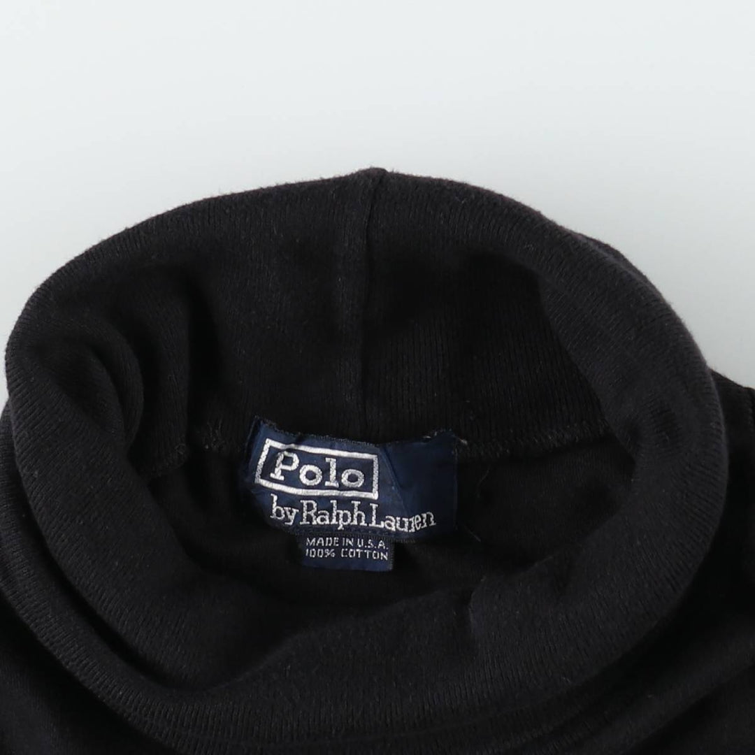 90'S Ralph Lauren POLO by Ralph Lauren turtleneck long-sleeve T-shirt, made in USA, men's size XL equivalent. cotton black type Vintage Second Hand