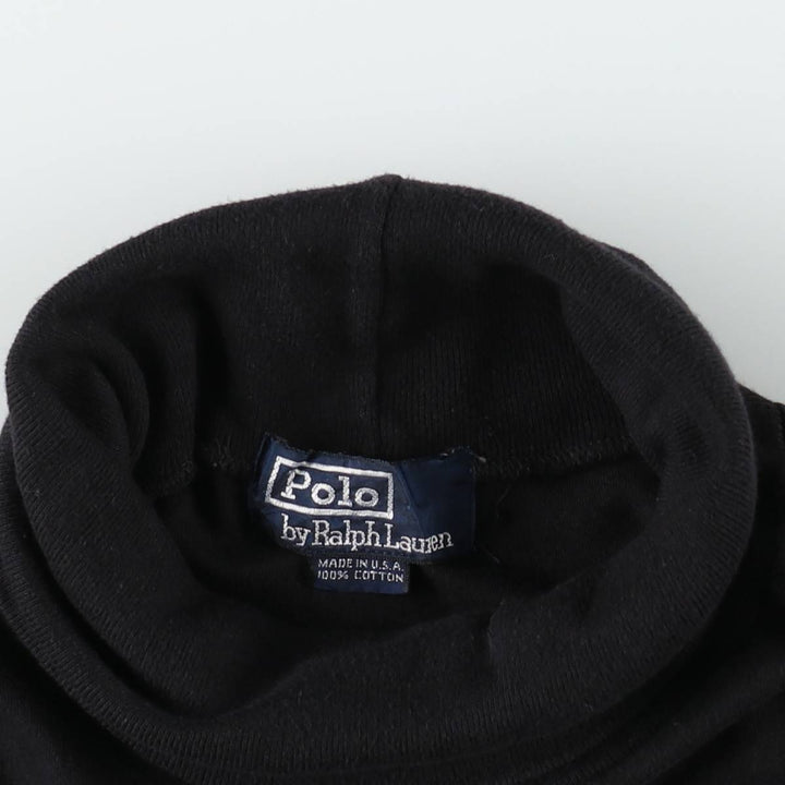 90'S Ralph Lauren POLO by Ralph Lauren turtleneck long-sleeve T-shirt, made in USA, men's size XL equivalent. cotton black type Vintage Second Hand