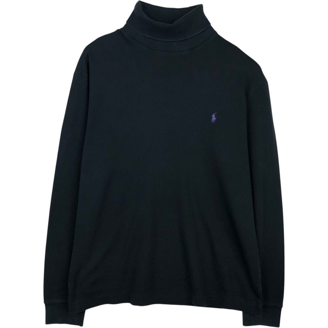 Ralph Lauren POLO by Ralph Lauren turtleneck long-sleeved T-shirt, men's size L cotton black type Vintage Second Hand