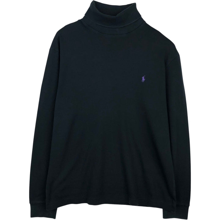 Ralph Lauren POLO by Ralph Lauren turtleneck long-sleeved T-shirt, men's size L cotton black type Vintage Second Hand