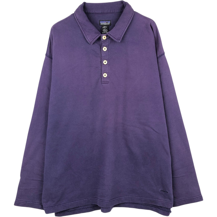 Patagonia Long-Sleeve Polo Shirt, Men's Size XL (approx.) cotton purple type Vintage Second Hand
