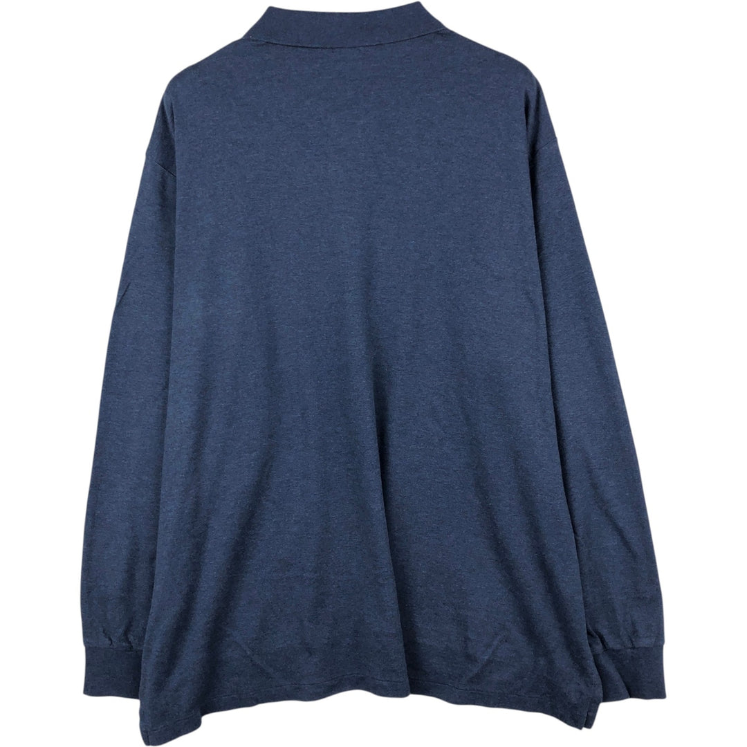 Ralph Lauren POLO RALPH LAUREN long-sleeved polo shirt, men's size XXL cotton navy blue type Vintage Second Hand