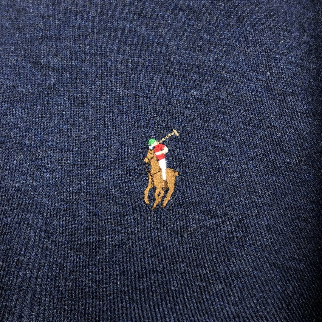Ralph Lauren POLO RALPH LAUREN long-sleeved polo shirt, men's size XXL cotton navy blue type Vintage Second Hand