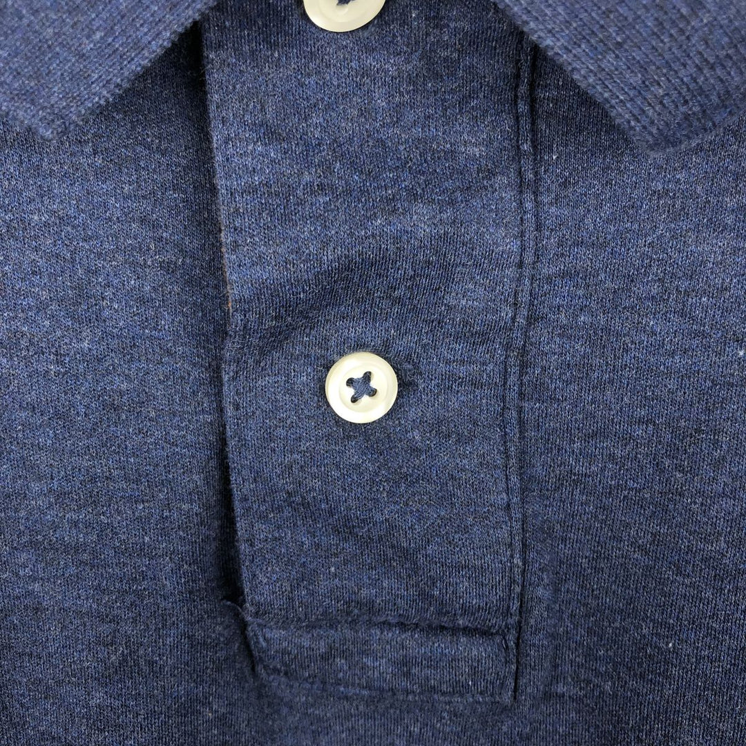 Ralph Lauren POLO RALPH LAUREN long-sleeved polo shirt, men's size XXL cotton navy blue type Vintage Second Hand