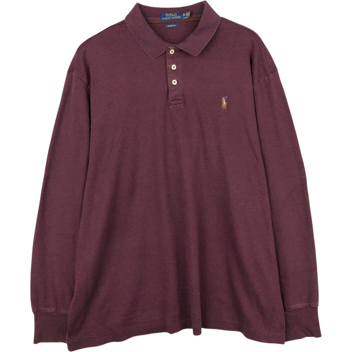 Ralph Lauren POLO RALPH LAUREN CLASSIC FIT long sleeve polo shirt men's XL equivalent cotton Purple type red-purple Vintage Second Hand