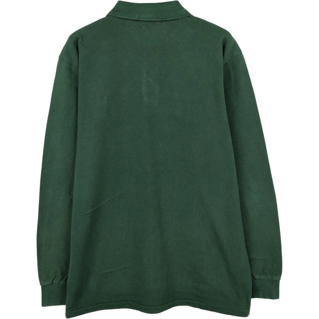 Ralph Lauren POLO RALPH LAUREN CUSTOM FIT long sleeve polo shirt men's size L cotton green type Vintage Second Hand