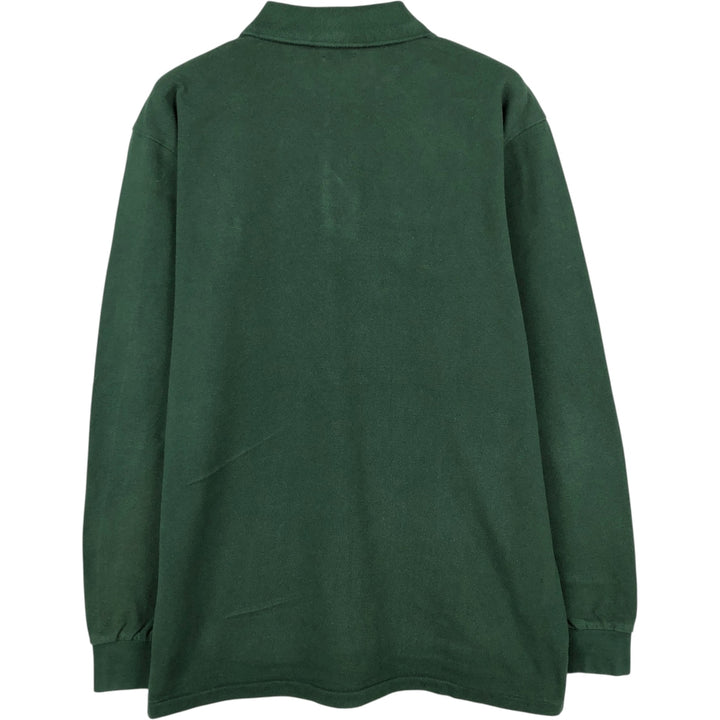 Ralph Lauren POLO RALPH LAUREN CUSTOM FIT long sleeve polo shirt men's size L cotton green type Vintage Second Hand