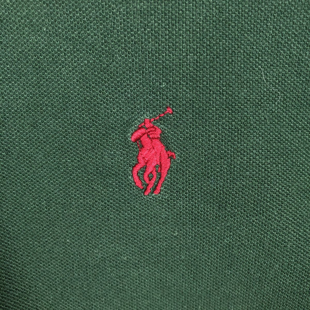 Ralph Lauren POLO RALPH LAUREN CUSTOM FIT long sleeve polo shirt men's size L cotton green type Vintage Second Hand