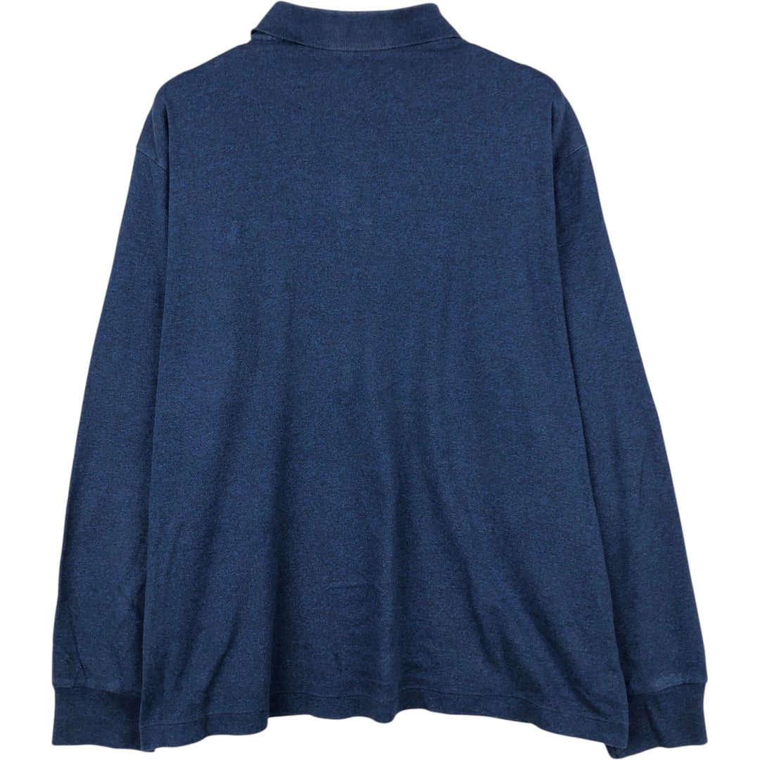 Ralph Lauren POLO RALPH LAUREN CLASSIC FIT long-sleeved polo shirt, men's size L cotton navy blue type Vintage Second Hand