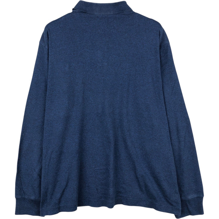 Ralph Lauren POLO RALPH LAUREN CLASSIC FIT long-sleeved polo shirt, men's size L cotton navy blue type Vintage Second Hand
