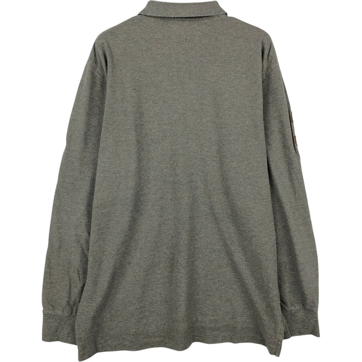 Ralph Lauren POLO by Ralph Lauren Double Pony Long-Sleeve Polo Shirt, Men's Size L (approx.) cotton Charcoal Vintage Second Hand