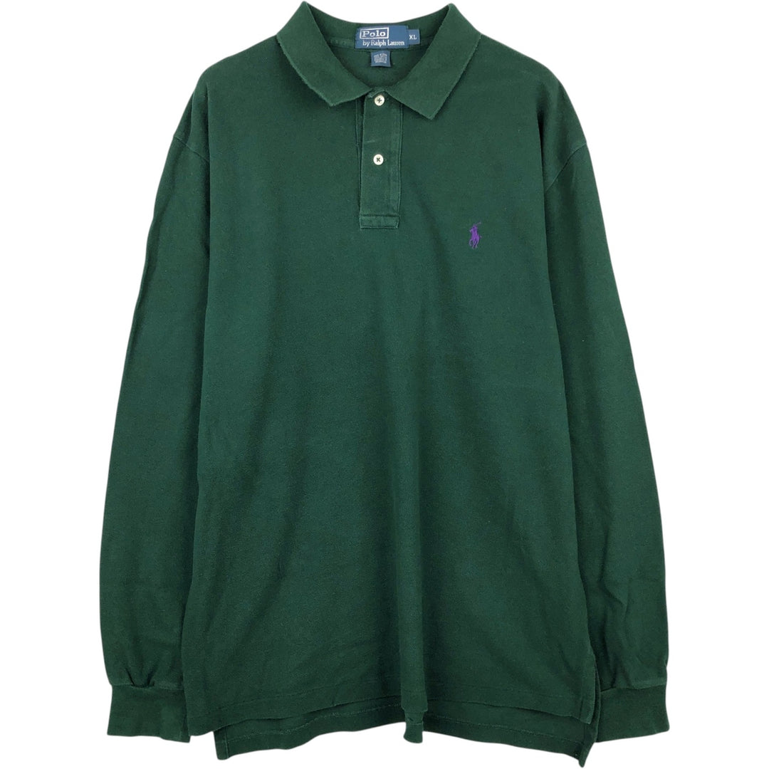 Ralph Lauren POLO by Ralph Lauren long sleeve polo shirt, men's XL size cotton green type Vintage Second Hand