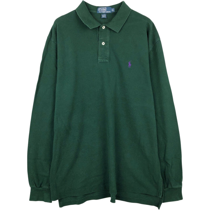 Ralph Lauren POLO by Ralph Lauren long sleeve polo shirt, men's XL size cotton green type Vintage Second Hand