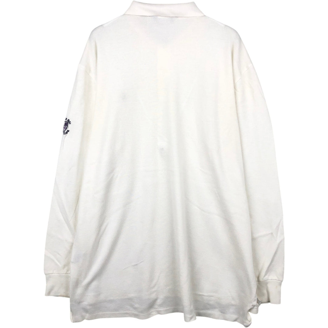 Ralph Lauren POLO GOLF long-sleeved polo shirt, men's size XL Pima Cotton white type Vintage Second Hand