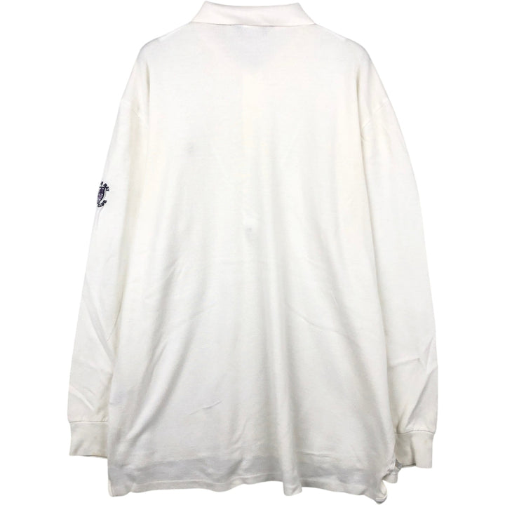 Ralph Lauren POLO GOLF long-sleeved polo shirt, men's size XL Pima Cotton white type Vintage Second Hand