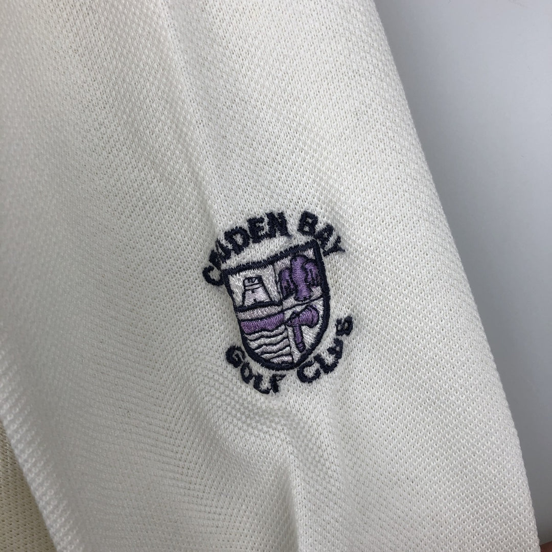 Ralph Lauren POLO GOLF long-sleeved polo shirt, men's size XL Pima Cotton white type Vintage Second Hand