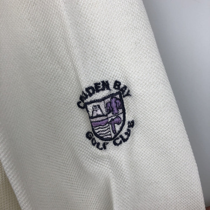 Ralph Lauren POLO GOLF long-sleeved polo shirt, men's size XL Pima Cotton white type Vintage Second Hand