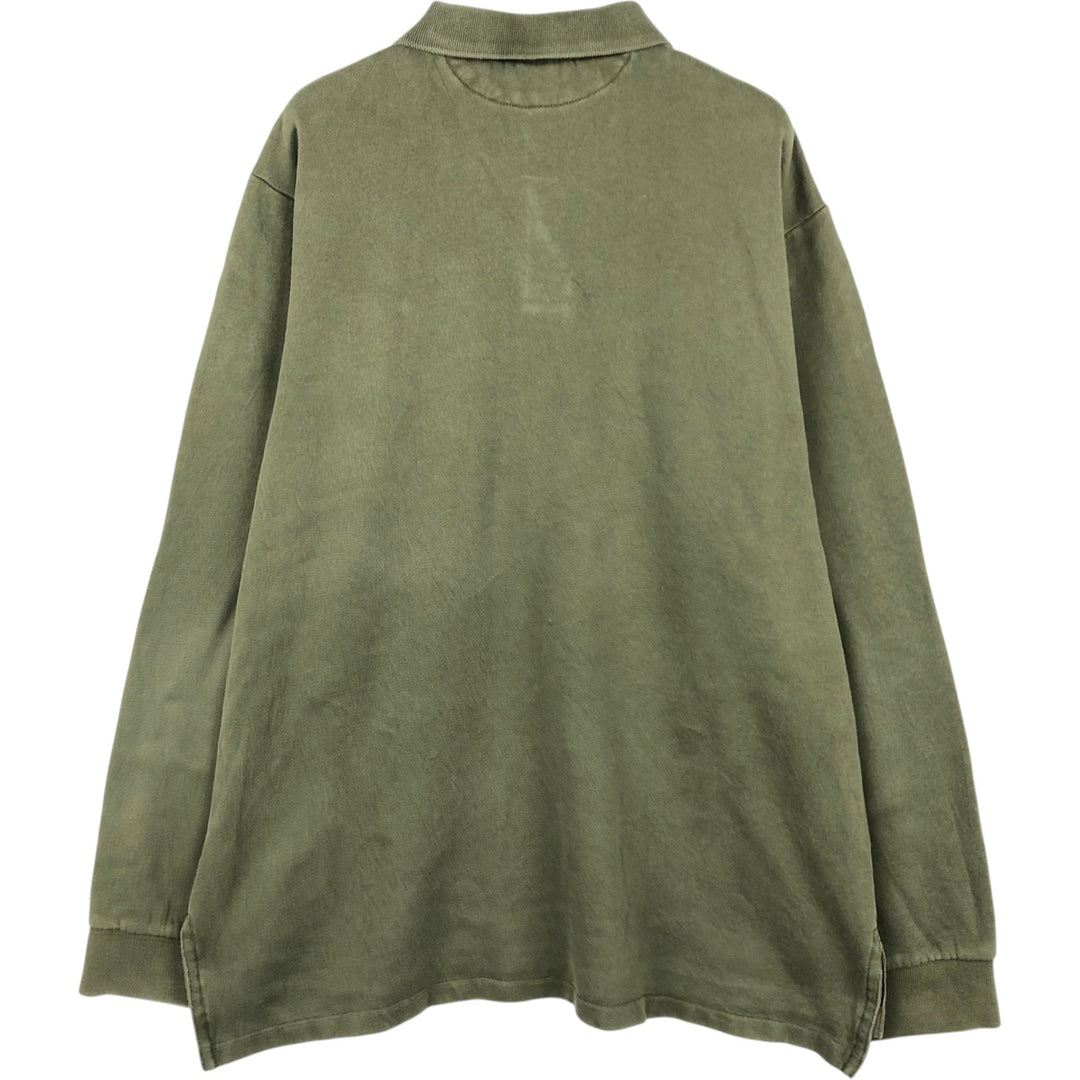 Ralph Lauren POLO by Ralph Lauren long sleeve polo shirt, men's size XXL cotton Khaki type Vintage Second Hand