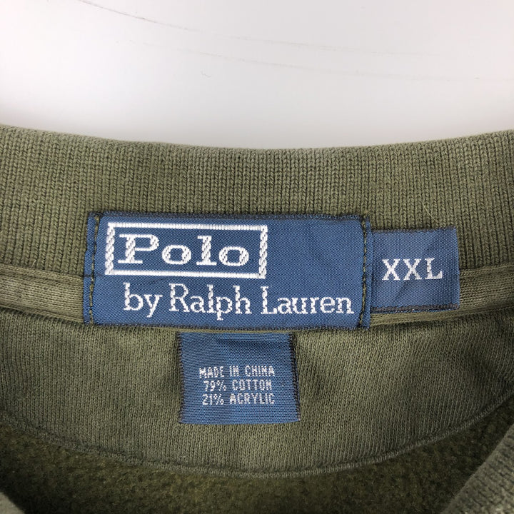 Ralph Lauren POLO by Ralph Lauren long sleeve polo shirt, men's size XXL cotton Khaki type Vintage Second Hand