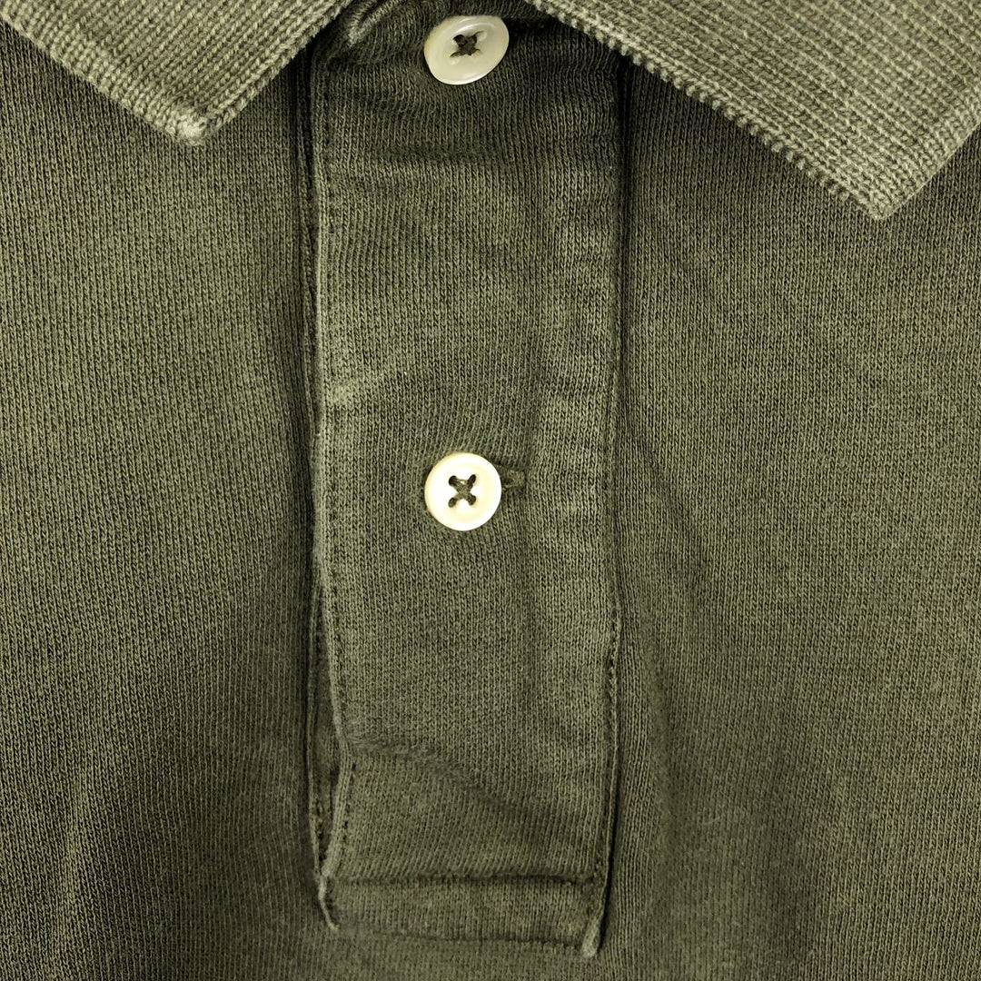 Ralph Lauren POLO by Ralph Lauren long sleeve polo shirt, men's size XXL cotton Khaki type Vintage Second Hand