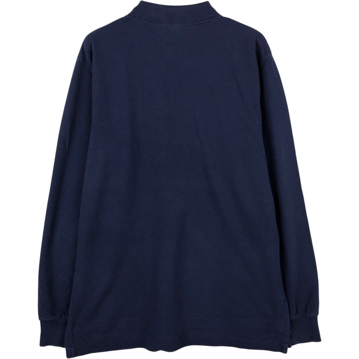Ralph Lauren POLO by Ralph Lauren long sleeve polo shirt, men's size M cotton navy blue type Vintage Second Hand