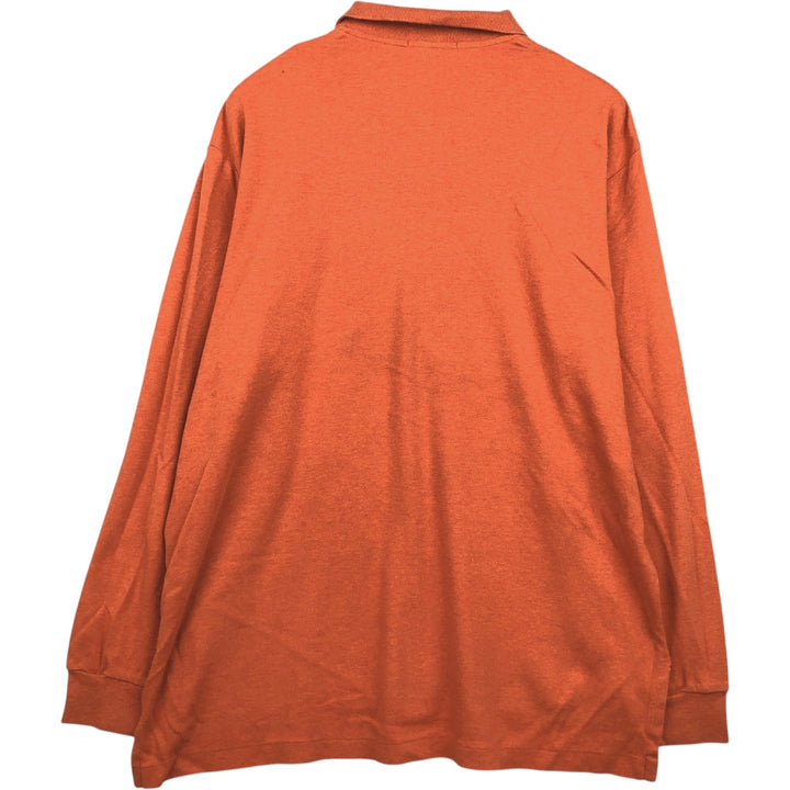 Ralph Lauren POLO by Ralph Lauren long sleeve polo shirt, men's XL size cotton red type reddish brown Vintage Second Hand