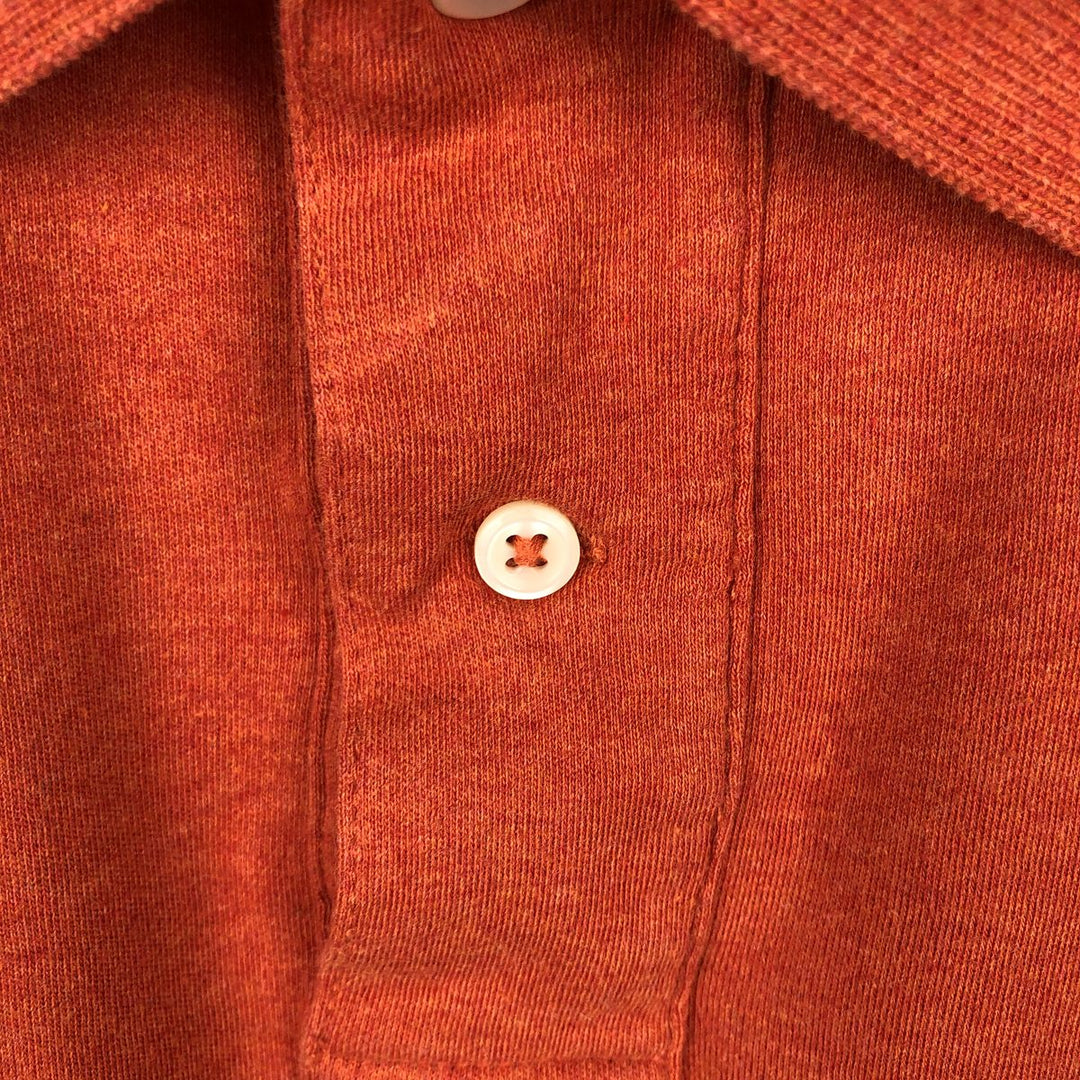 Ralph Lauren POLO by Ralph Lauren long sleeve polo shirt, men's XL size cotton red type reddish brown Vintage Second Hand