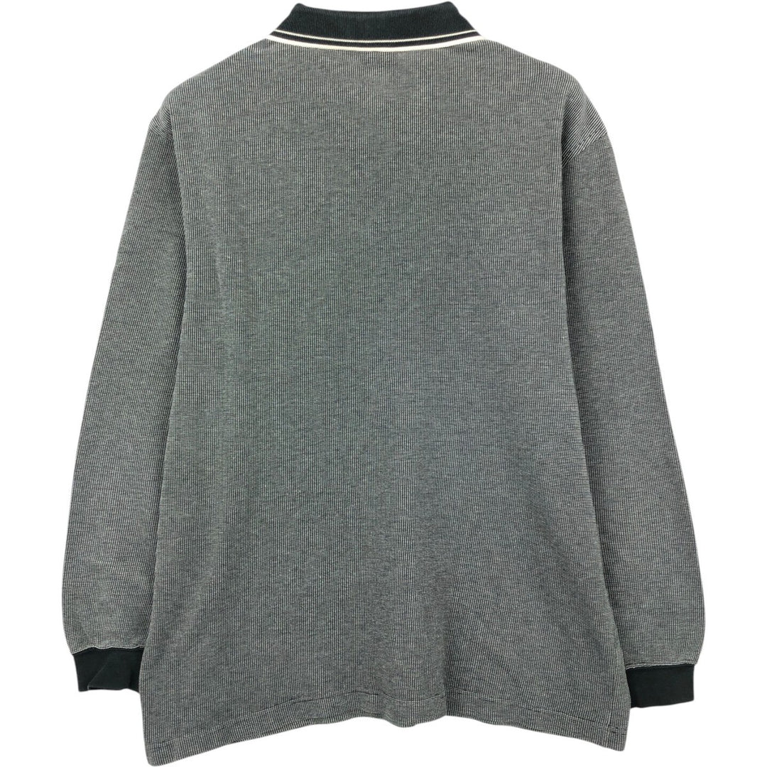 Lacoste long-sleeved polo shirt, made in France, size 5 (equivalent to men's L). cotton Charcoal Vintage Second Hand