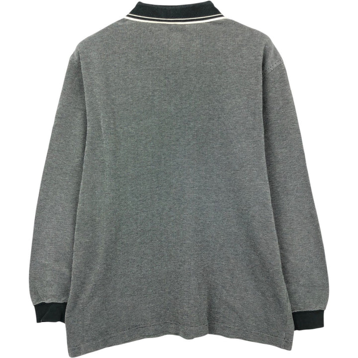 Lacoste long-sleeved polo shirt, made in France, size 5 (equivalent to men's L). cotton Charcoal Vintage Second Hand