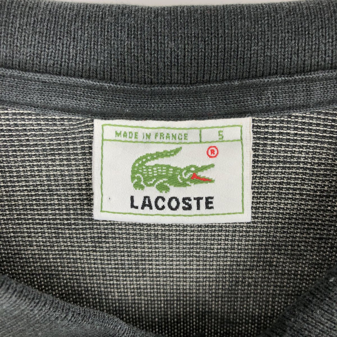 Lacoste long-sleeved polo shirt, made in France, size 5 (equivalent to men's L). cotton Charcoal Vintage Second Hand