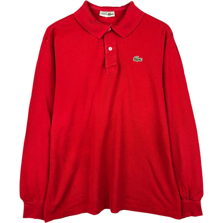 80'S Lacoste LACOSTE CHEMISE French Lacoste long sleeve polo shirt made in France size 5 men's L equivalent vintage cotton red type Vintage Second Hand