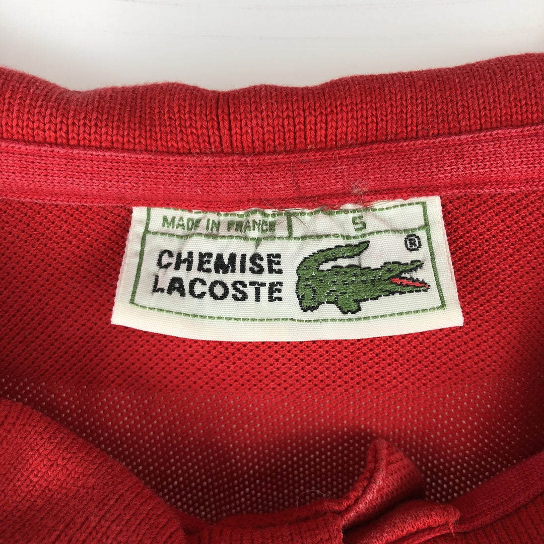 80'S Lacoste LACOSTE CHEMISE French Lacoste long sleeve polo shirt made in France size 5 men's L equivalent vintage cotton red type Vintage Second Hand