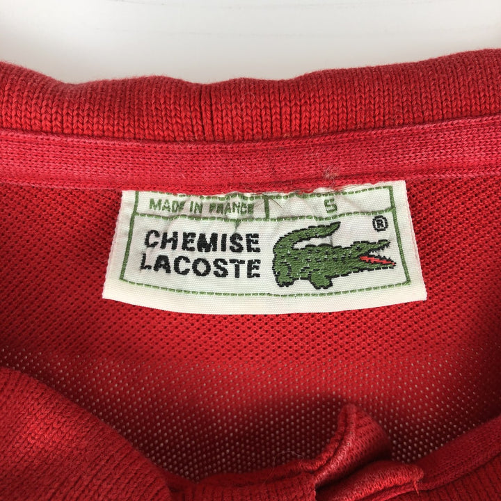 80'S Lacoste LACOSTE CHEMISE French Lacoste long sleeve polo shirt made in France size 5 men's L equivalent vintage cotton red type Vintage Second Hand