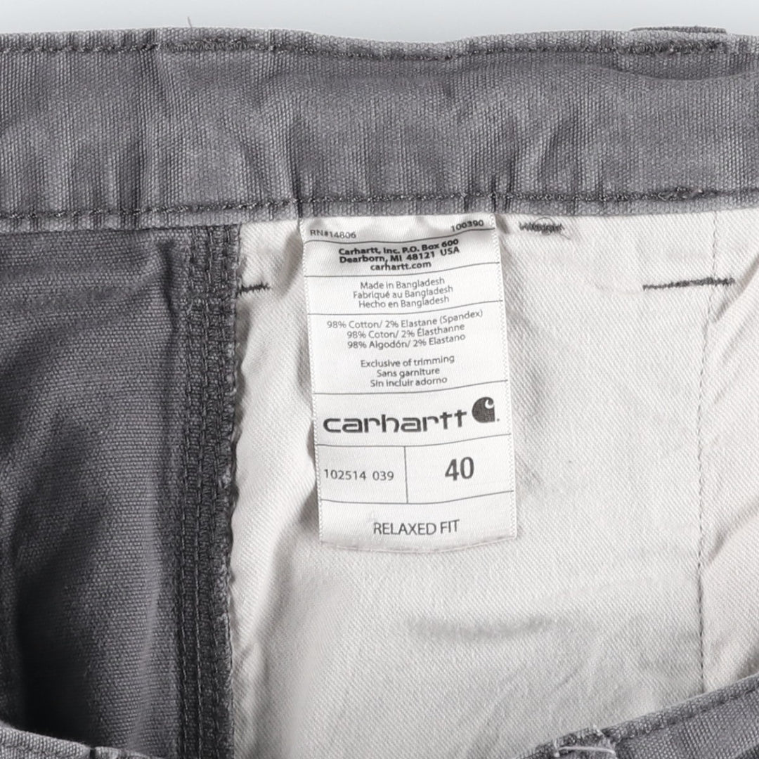 Carhartt Relaxed Fit Duck Canvas Work Shorts (Men's W40 equivalent) - Large Size cotton gray type Vintage Second Hand